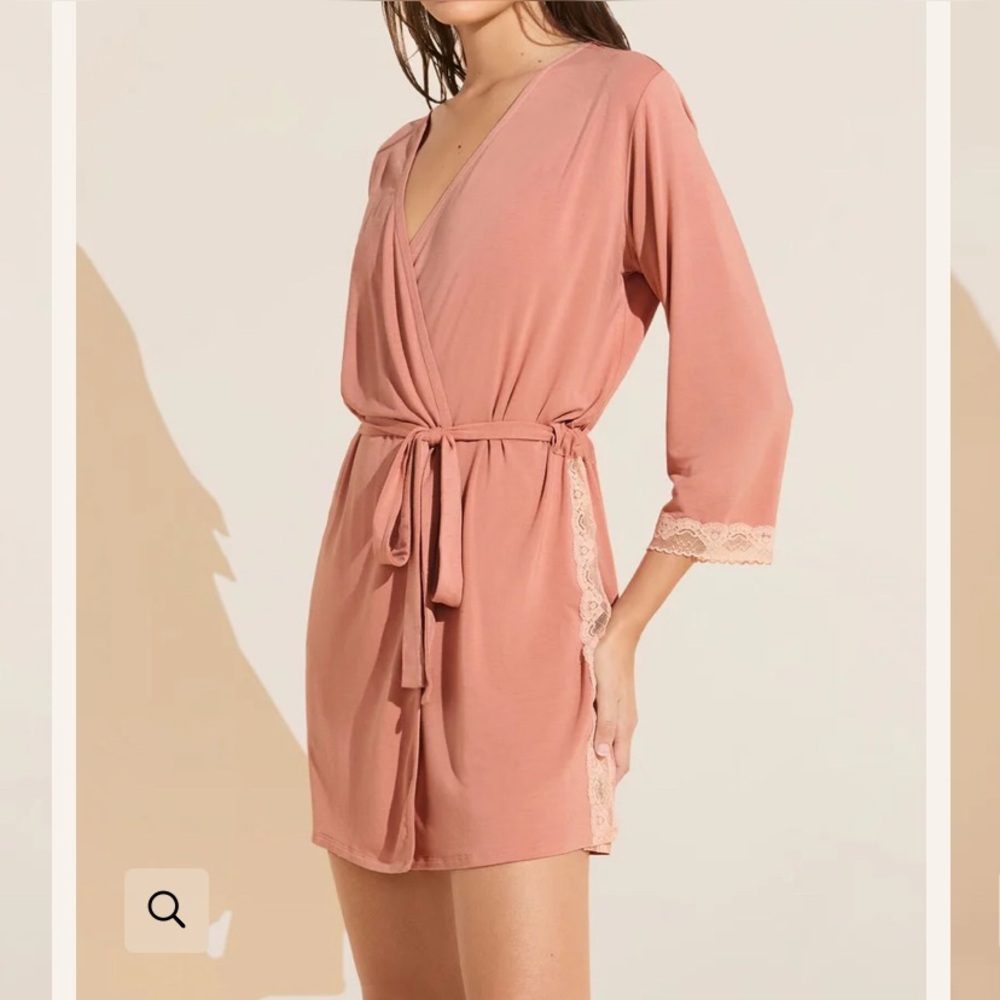 Eberjey Dusty Rose Lace Robe